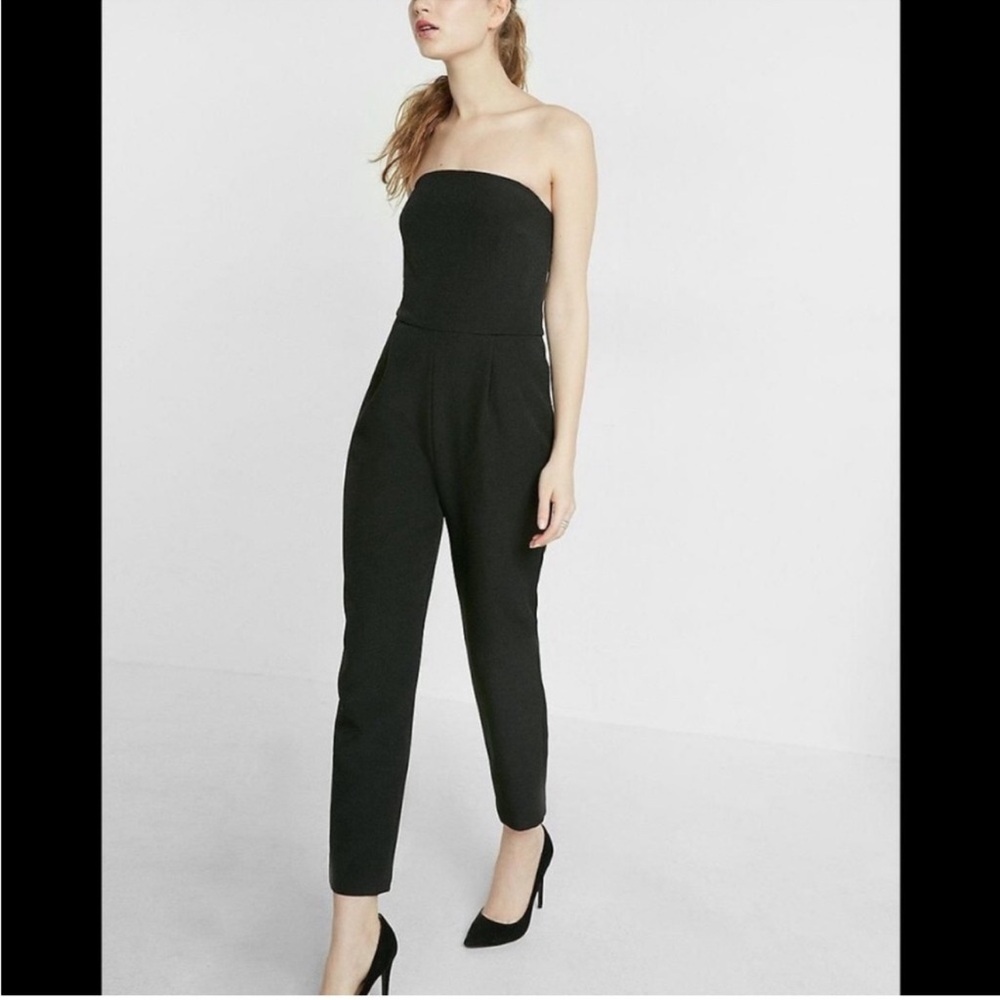 Express Black Strapless Romper